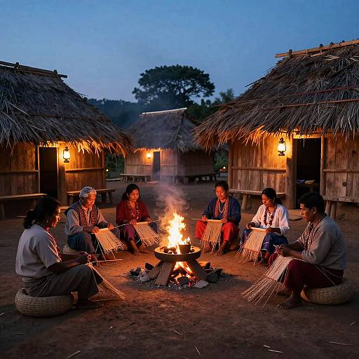 Nahua Village at Dusk