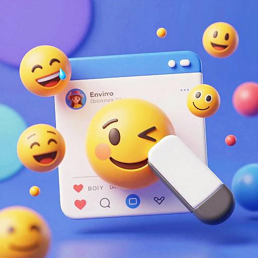 Digital Art Removing Colorful Emojis