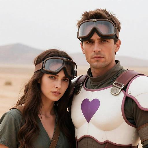 Desert Portrait of Couple with Goggles
