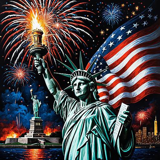 Surreal Patriotic Oil Portrait 2016 President