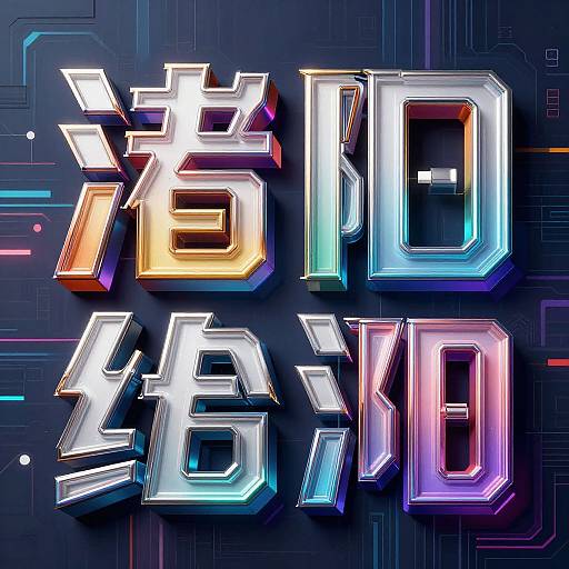 3D Metallic Layered Word Art