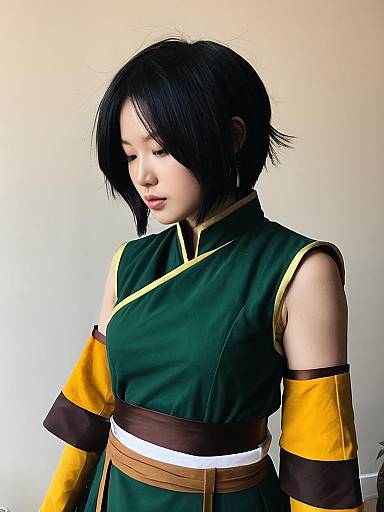 Woman Cosplaying as Toph Beifong