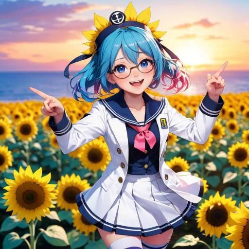 Dynamic Character in a Colorful Sunset