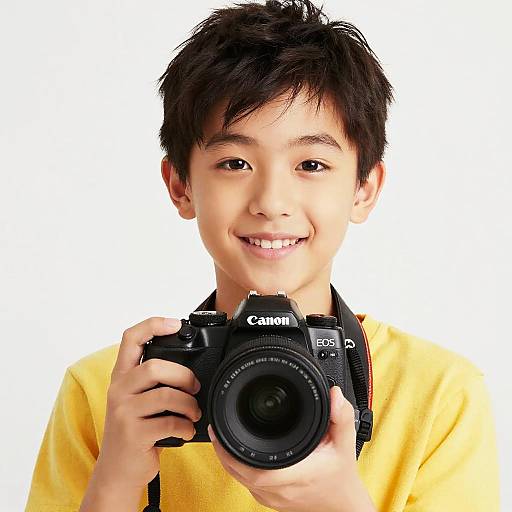 Cheerful Young Boy Portrait in Bright Colors