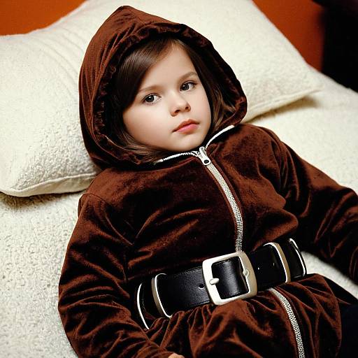 Toddler in Brown Hooded Halloween Costume