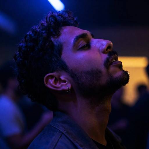 Moody Neon Portrait of a Man