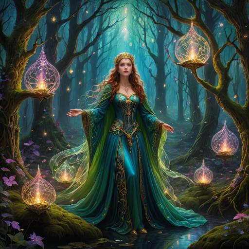 Enchanted Sorceress in Magical Forest