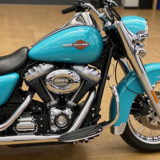 Shiny Turquoise Harley-Davidson Motorcycle