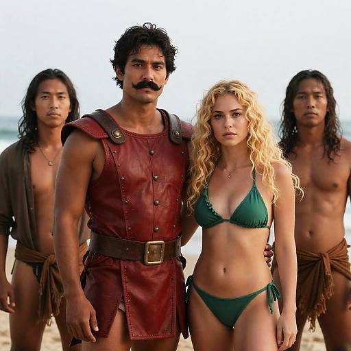 Beach Gathering with Eclectic Characters