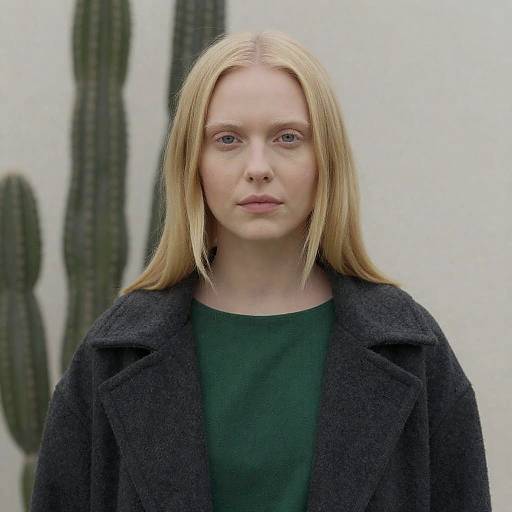 Pale Woman in Dark Coat Portrait