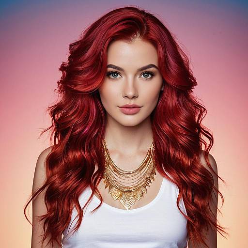 Portrait of Woman with Vibrant Red Hair