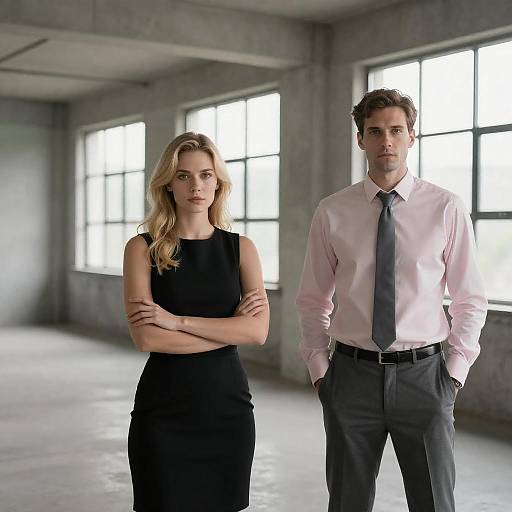 Serious Duo in an Industrial Space