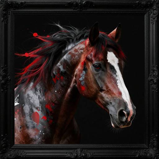 Abstract Painted Horse Portrait