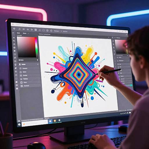 Futuristic AI Digital Art Studio