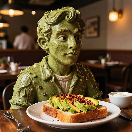 Pareidolia Avocado Toast Sculpture