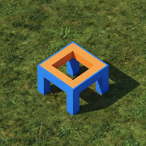 Aerial View of Geometric Block Structure