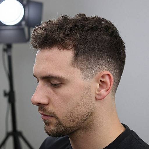 Realistic Close-Up of European Man's Hair