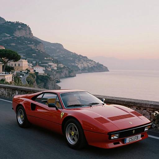 Vintage Ferrari 288 GTO on Amalfi Coast