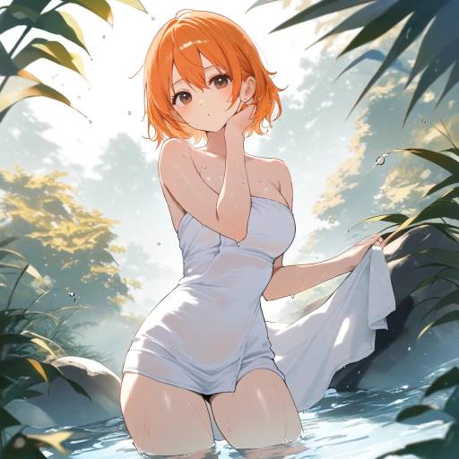 Nami from One Piece Wading Outdoors
