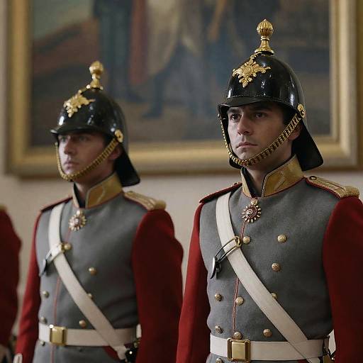 Regal Military Portrait with Serious Men