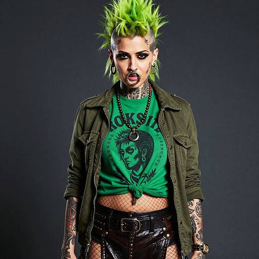 Dev Patel as Neon Punk Woman Portrait