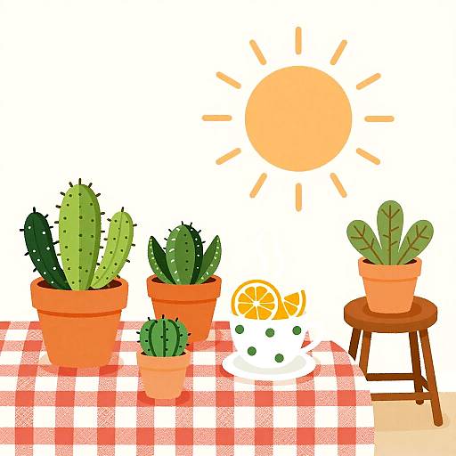 Cozy Whimsical Kitchen Illustration