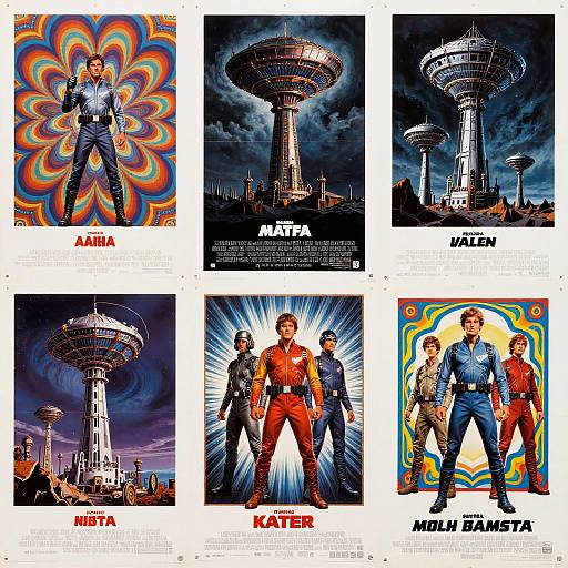 70s Sci-Fi Movie Poster Collage