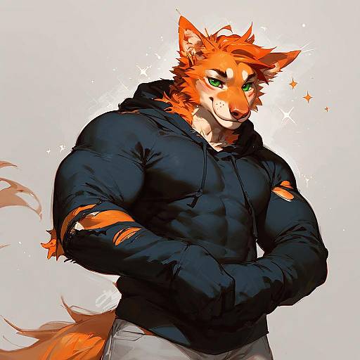 Expressive Anthro Portrait with Muscles