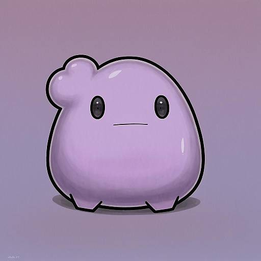 Illustration of Ditto, pokemon in the style of Maromi (am97)