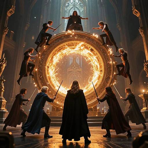 Cinematic Mages Summoning Giant Portal