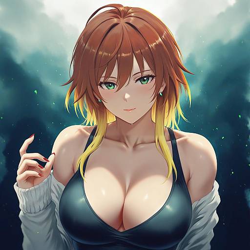 Illustration of Aketa mikoto, idolmaster in the style of Shimhaq