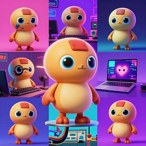 Ditto Meme Transformations in Neon Pop-Art