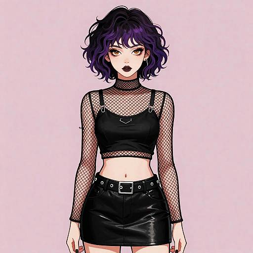Gothic Punk Anime Woman Portrait