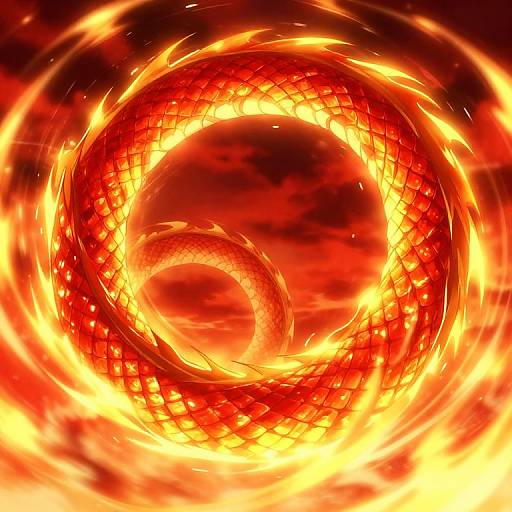 Fierce Glowing Dragon Tail Anime Scene