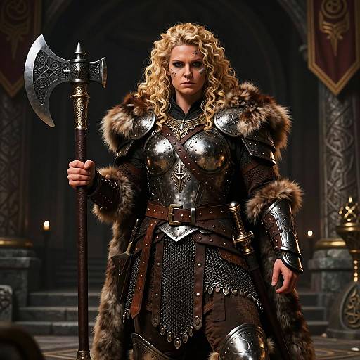 Stalwart Shieldmaiden in Dwarven Keep