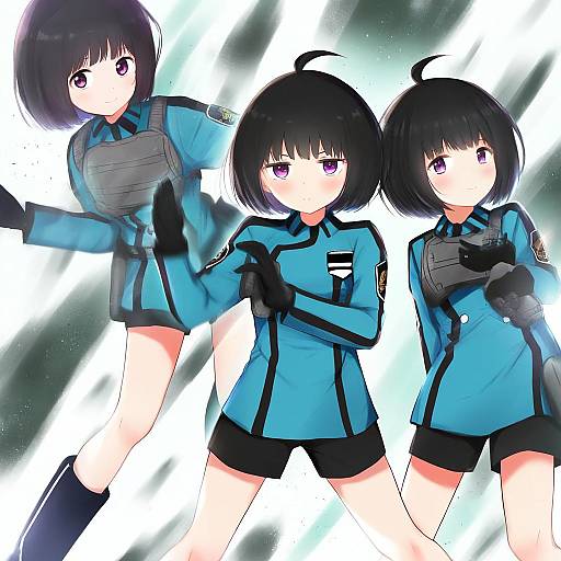 Illustration of Amatori chika, world trigger in the style of Ex idol
