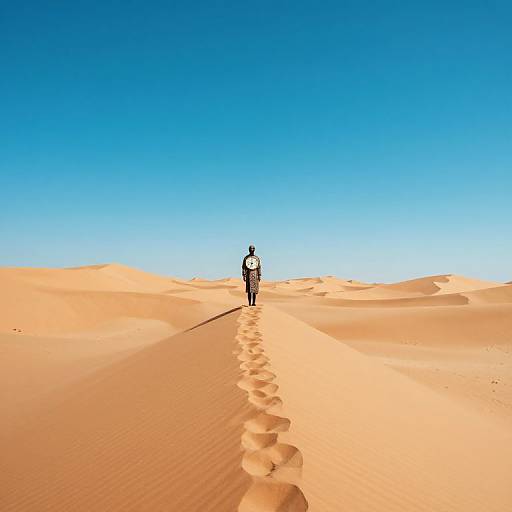 Ethereal Desert Dreamscape with Timekeeper