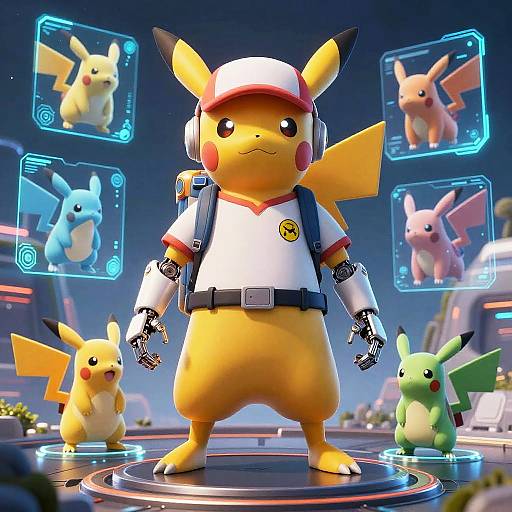 Futuristic AI Pokemon Trainer Portrait