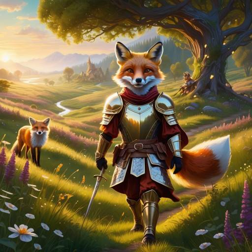 Adventurous Fox in a Mystical Meadow