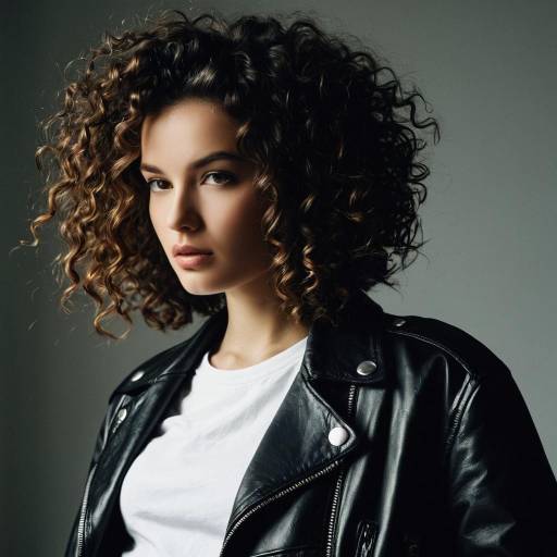 Fashion Model with Curly Crop Hairstyle