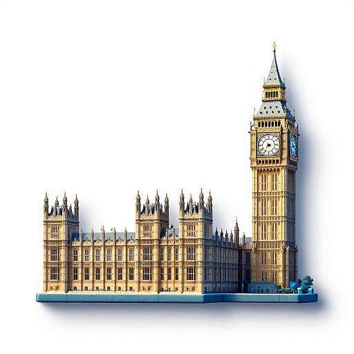 Minimalistic 3D Big Ben Seaside