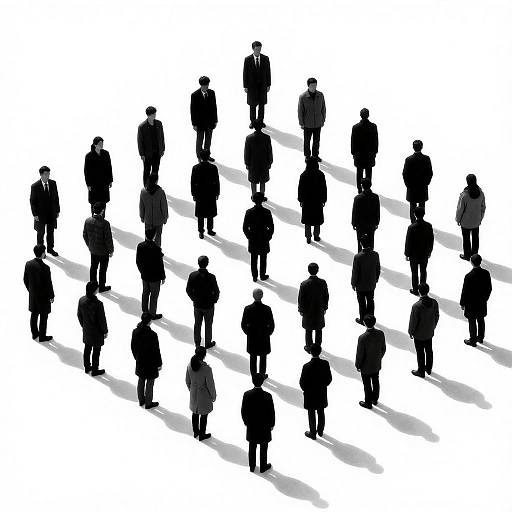 Minimalist Geometric Crowd on Snow