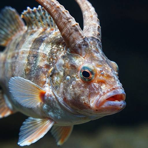 Macro Close-Up of Goathead Fish