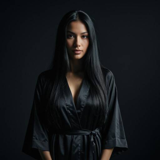 Mysterious Woman in Black Robe