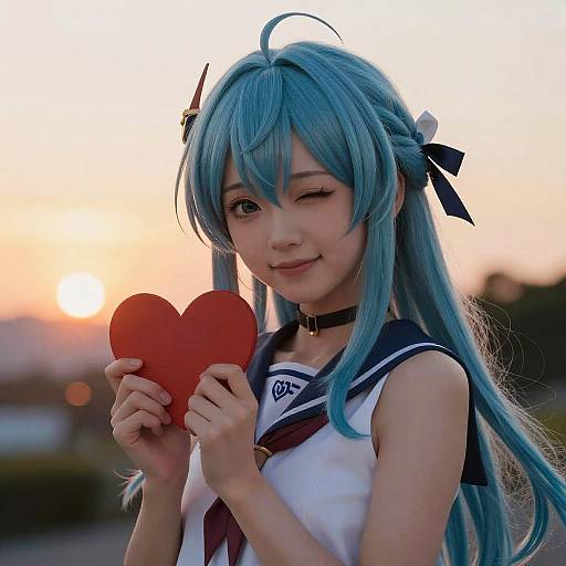 Mika's Joyful Sunset Adventure