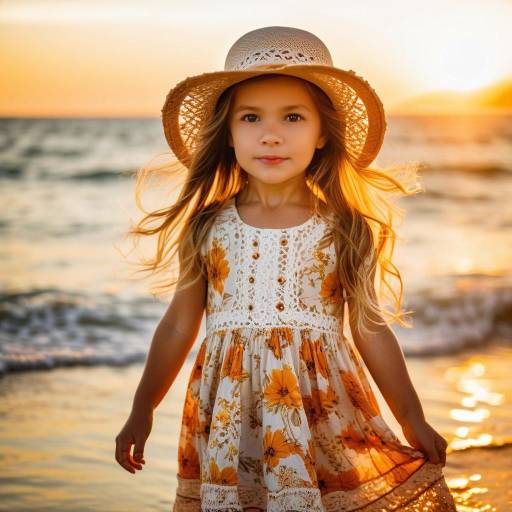 Toddler Girl at Beach Sunset