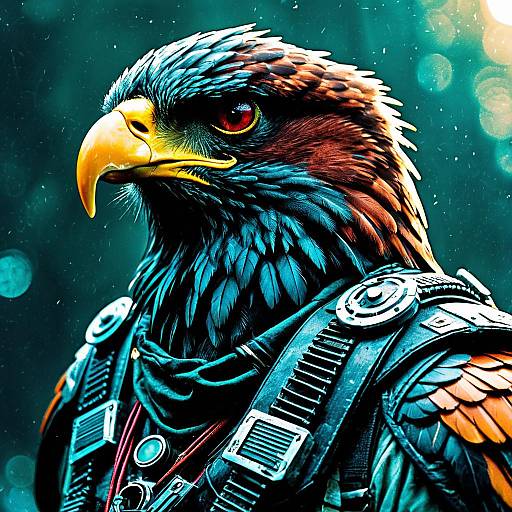 Cybernetic Hawk Scout in Lomography Style