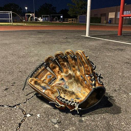 Realistic Watercolor of Worn Baseball Glove