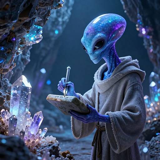 Crystalline Alien Scribe in Cavern