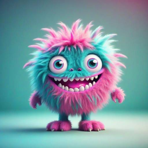 Vibrant Fuzzy Cartoon Monster Illustration